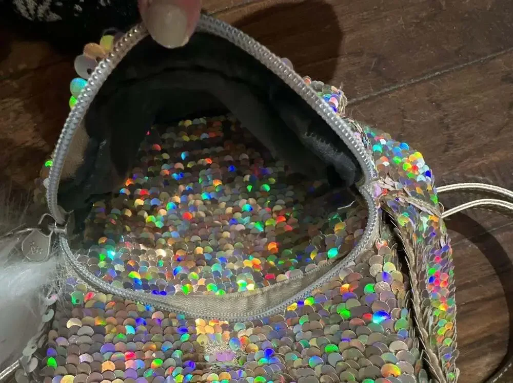 Justice Gold Iridescent Sequin Unicorn Mini Backpack Letter A